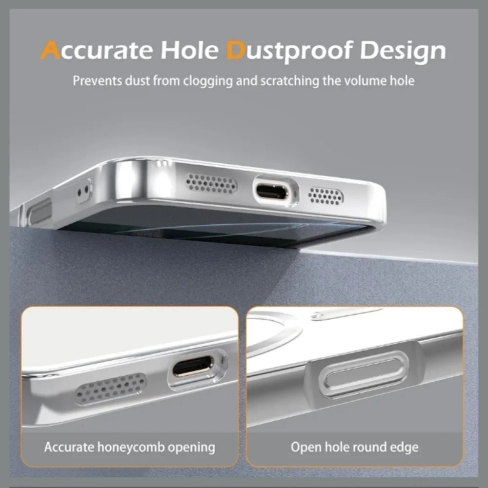 Apple iPhone Case with MagSafe - Silver and Clear